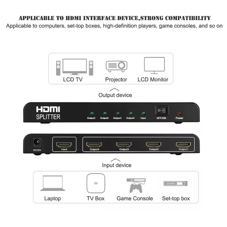 HDMI SPLITTER 1X4 2K (4K 60HZ)