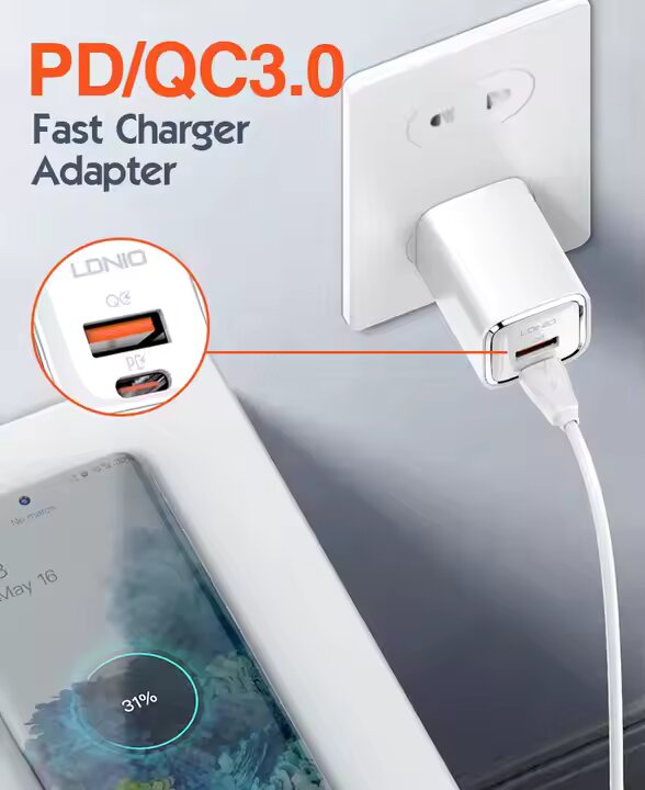 CARGADOR LDNIO A2318C 20W PD Universal Usb-C Dual