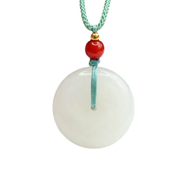 COLGANTE DE JADE BLANCO HE TIAN 30MM