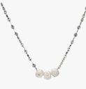 COLLAR DE PLATA  DE DISEÑO NIEVE CON 1 BOLITA