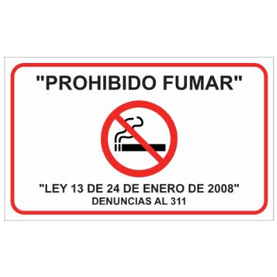 LETRERO PROHIBIDO FUMAR