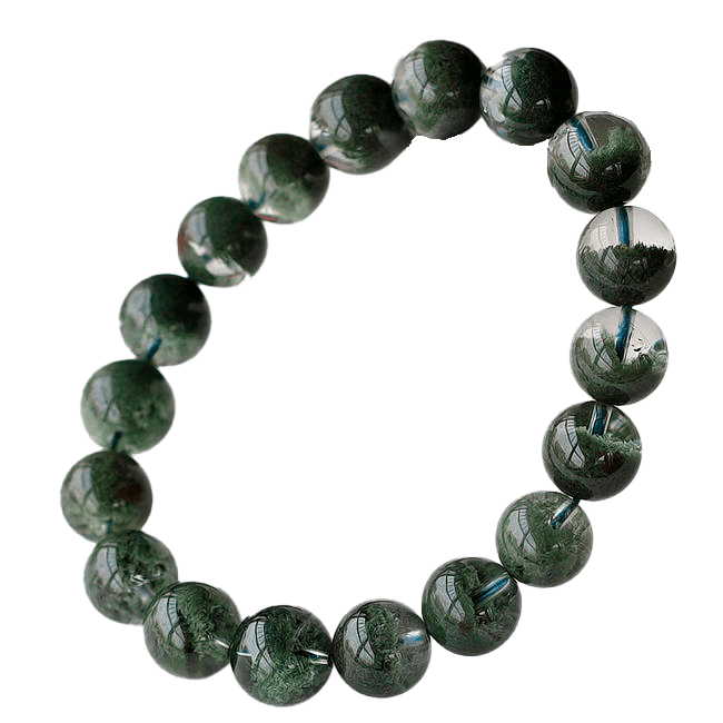 PULSERA DE CRISTAL DE FANTASMA VERDE NATURAL WEST