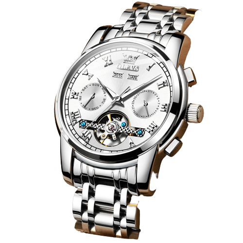 RELOJ OLEVS 6607 CORREA ACERO BLANCO