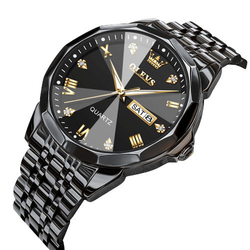 RELOJ OLEVS 9931 CORREA ACERO TODO NEGRO