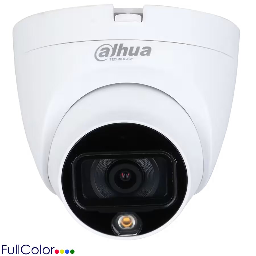 CAMARA DAHUA ANALOGA DOMO A TODO COLOR CON LED INCLUIDO Y DISTANCIA DE ILUMINACION DE 20 METROS / LENTE FIJO DE 2.8MM Y PROTECCION IP67 