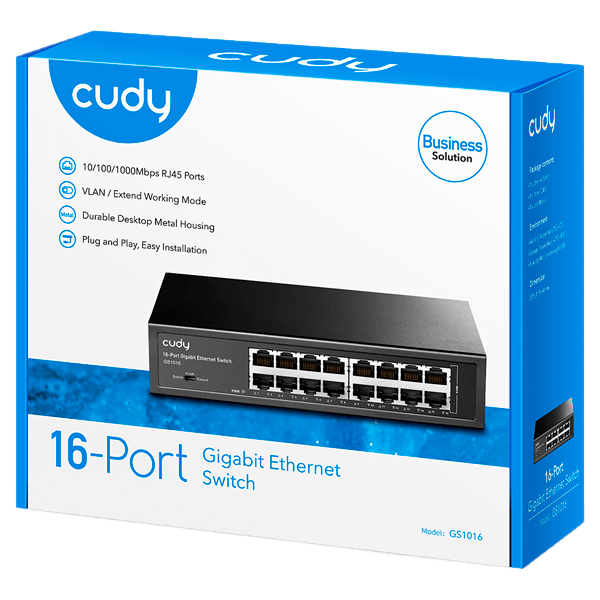 CUDY GS1016 - SWITCH GIGABIT 16 PUERTOS