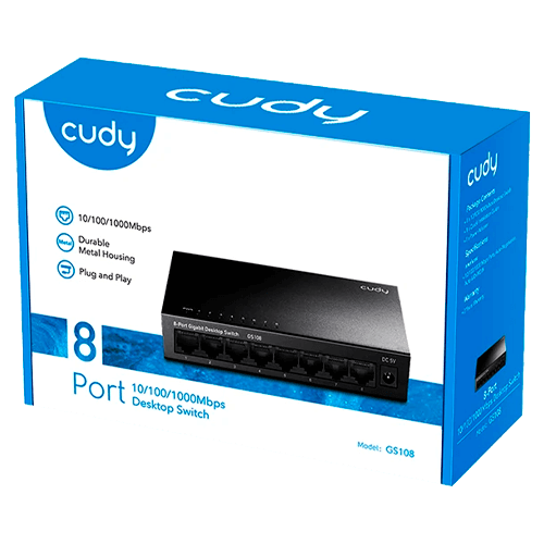 CUDY GS108 - SWITCH GIGABIT 8 PUERTOS