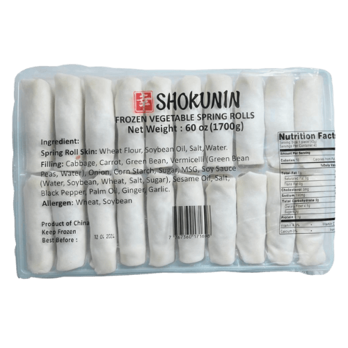 ROLLOS PRIMAVERA FROZEN VEGETABLE SPRING ROLLS 1 Lb SHOKUNIN