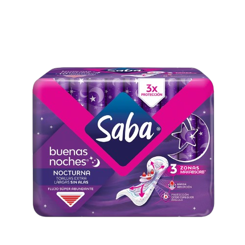 TOALLA SANITARIA NOCTURNA SABA