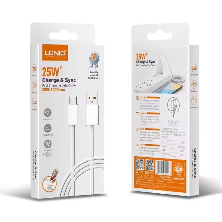 CABLE DE TELEFONO LIGHTNING 25W LDNIO 2MT