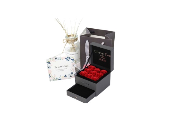 CAJA DE REGALO DE ROSAS DE FLORES PRESERVADAS DE LUJO V