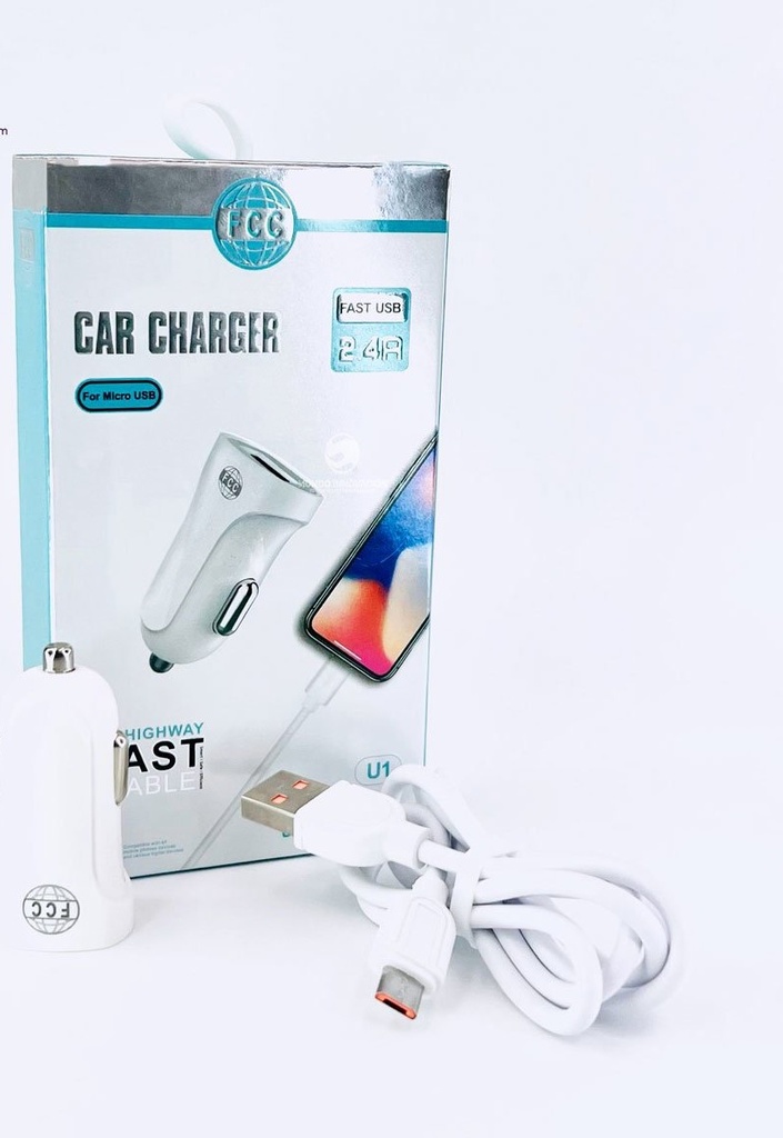CARGADOR PARA AUTO FCC TIPO MICRO USB U1
