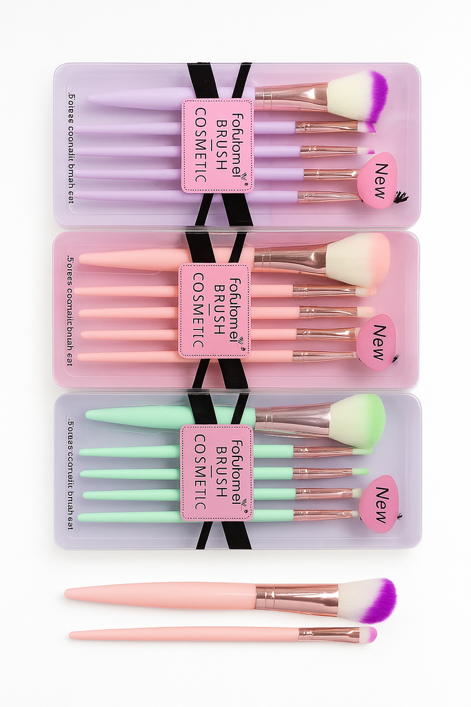 SET DE BROCHAS COSMETICAS FAFULAMEI 5PZA 12 UNIDADES