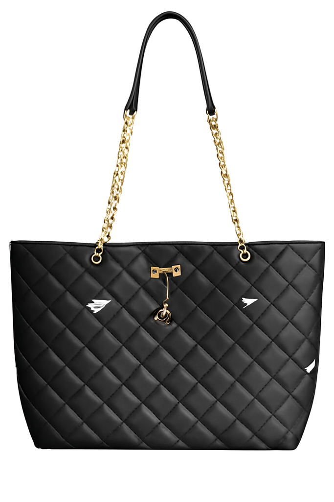 CARTERA GRANDE CON PATRON X Y DIJE DE VENADO