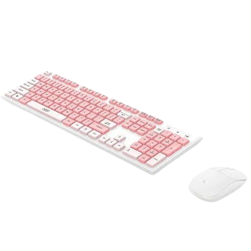 TECLADO Y MOUSE INALÁMBRICO XO KB-05 ROSADO