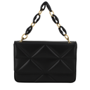 CARTERA CHICA CON CADENA ADORNO Y CORREA DE LETRAS