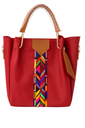 SET DE CARTERA MEDIANA CON FRANJA DE COLORES 4PZA